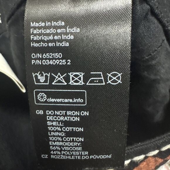 H&M Women's Embroidered and Beaded Mini Skirt Lined Size 6 Brown black - Picture 7 of 7